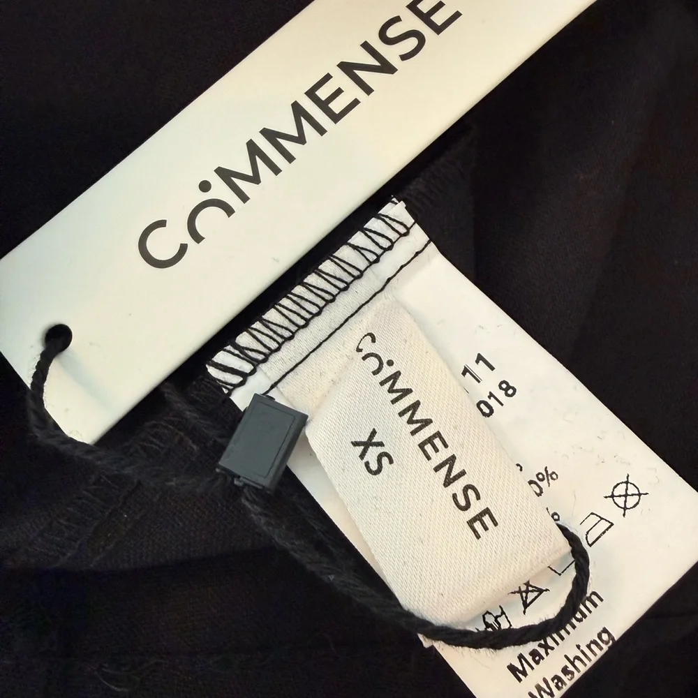Commense Black Ruffle-Trim Short Set Size XS NWT - Picture 5 of 5